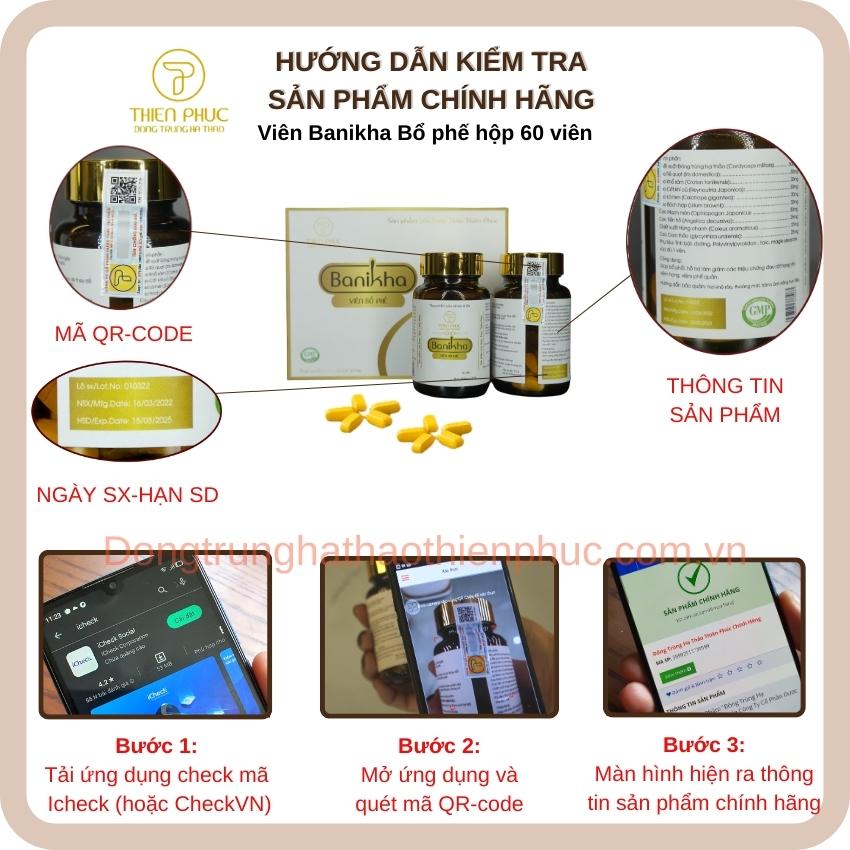 Hướng dẫn kiểm tra sản phẩm bổ phế banikha chính hãng