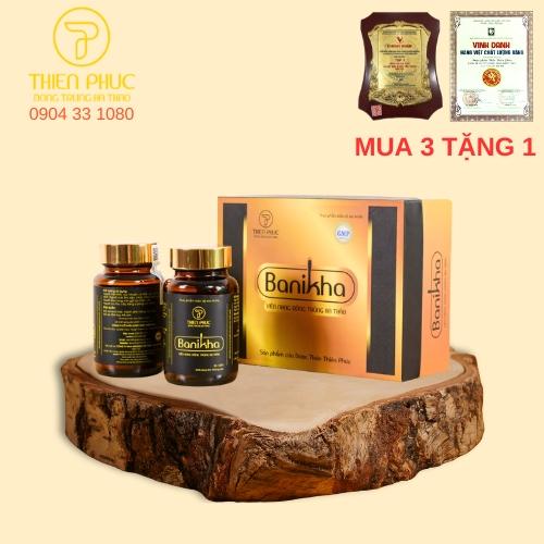 Viên nang đông trùng hạ thảo Banikha 60 viên hỗ trợ sức khỏe và chống lão hóa